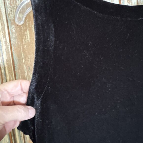 Allison Daley Black Velour/Velvet Tank Top 12 Sleeveless - Picture 6 of 7